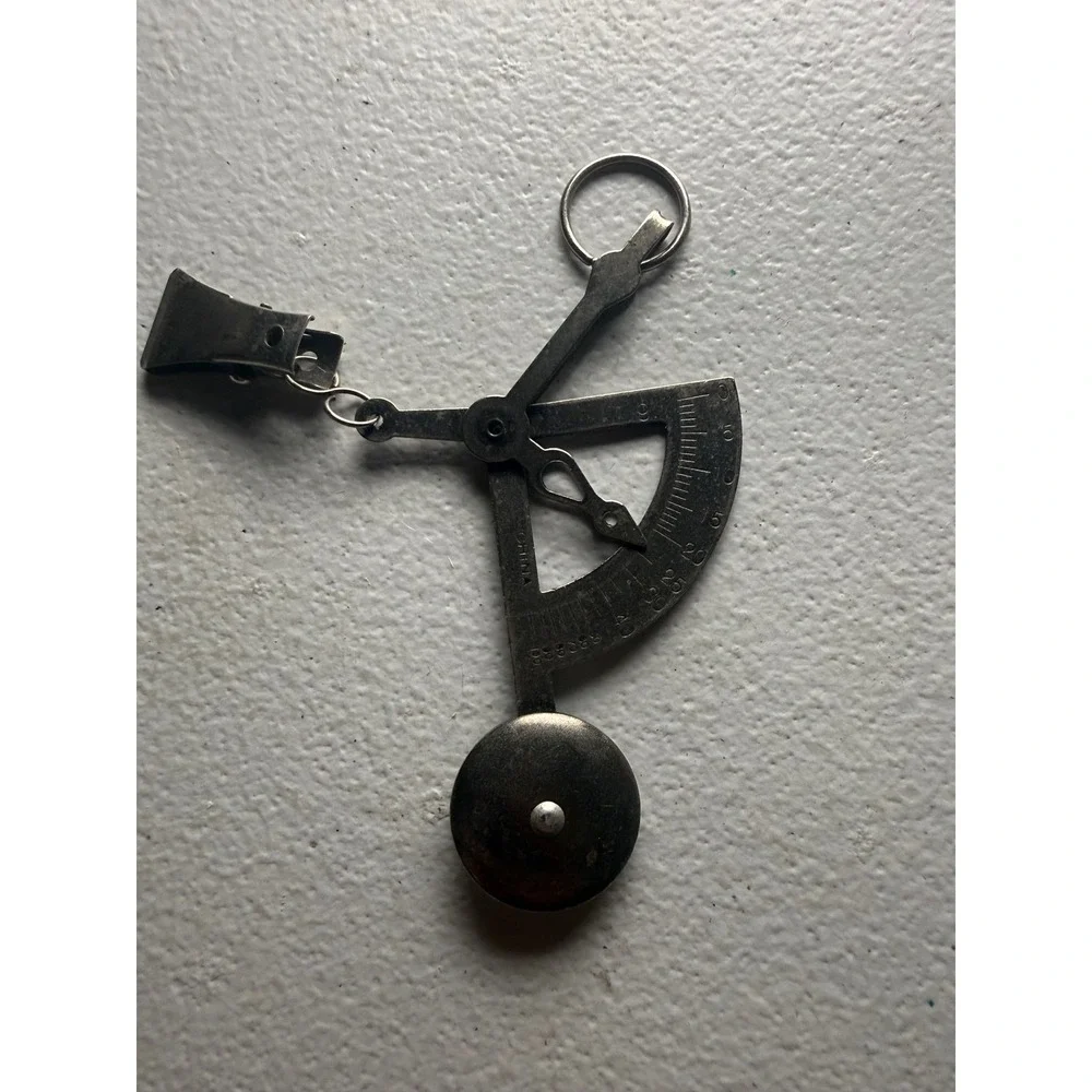 Vintage Metal Handheld Postal Scale Letter Weigher Pendulum Clip Analog Tool